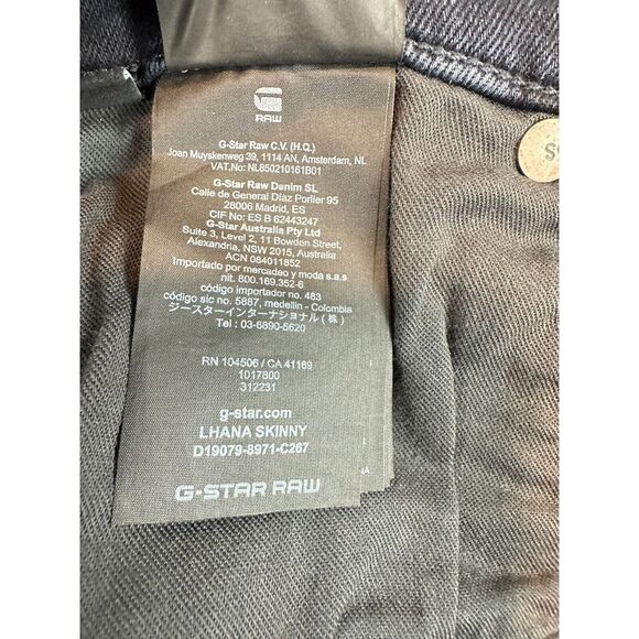 G-Star Raw Lhana Jeans Mens 31X32 Blue Denim Pocket Mid-Rise Skinny Leg Zip Fly - Picture 11 of 13
